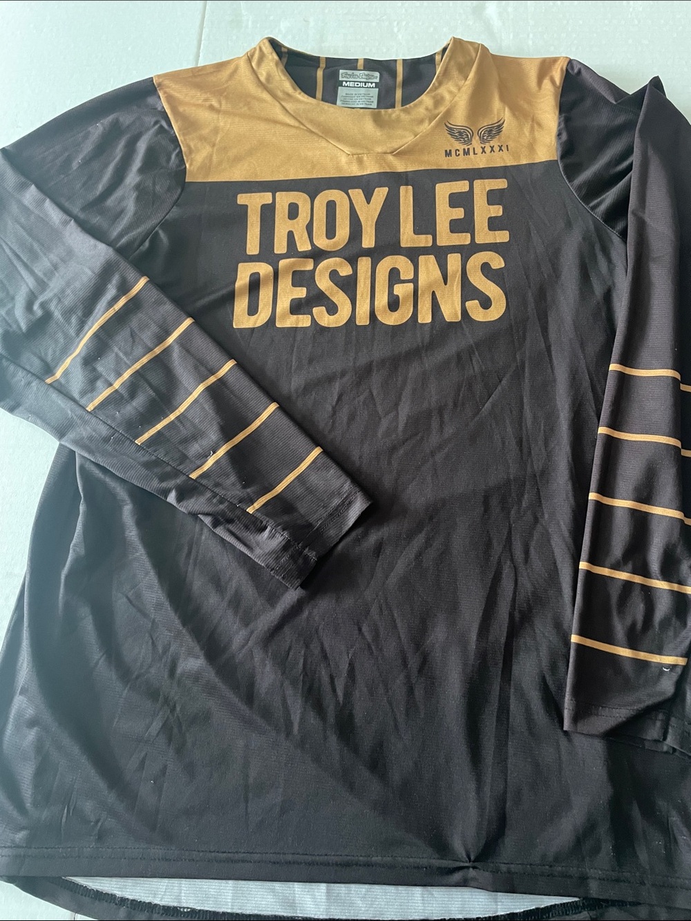 Troy Lee Designs Men's Long Sleeve Jersey in Navy and Gold